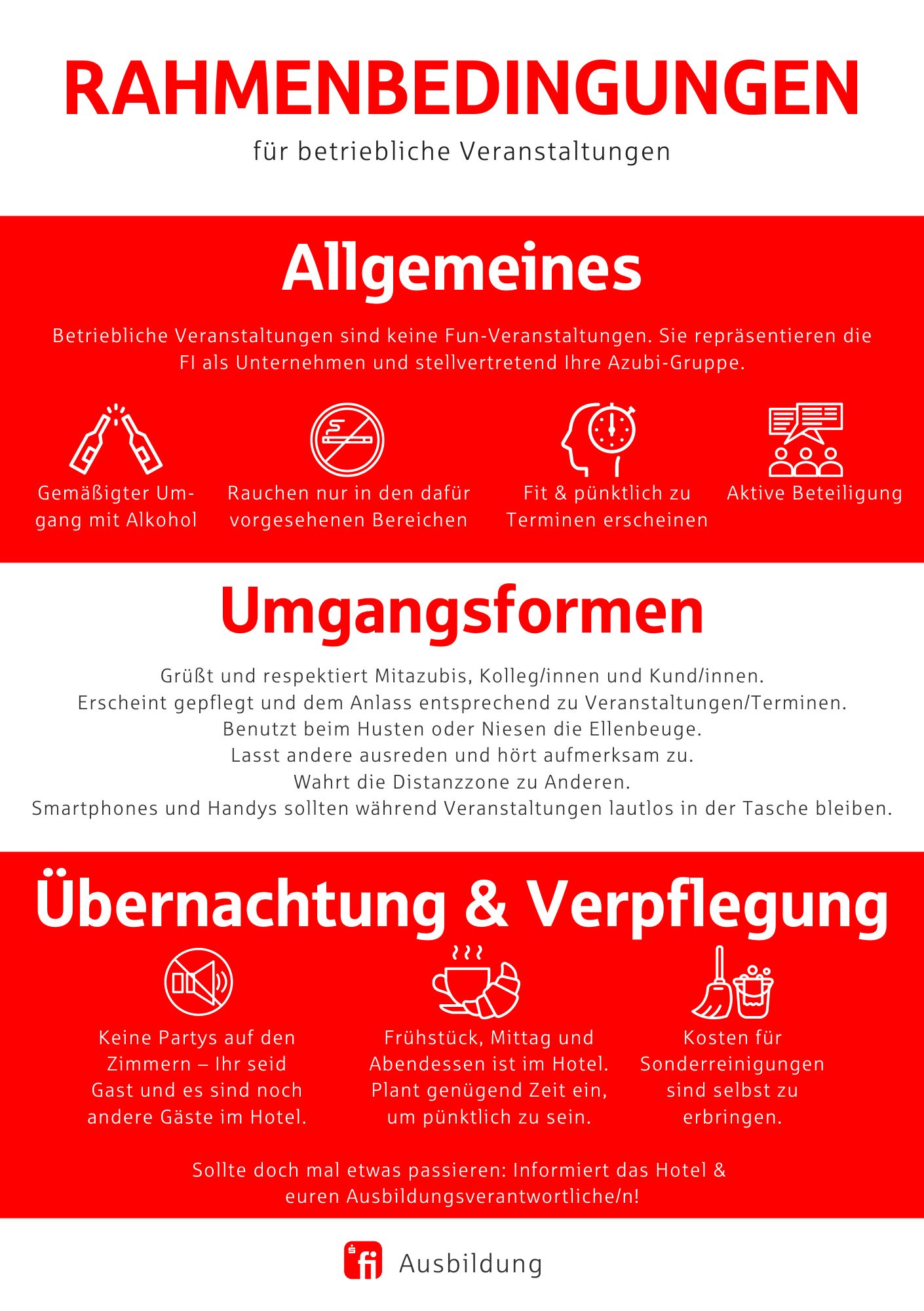 Grafik Rahmenbedingungen für betriebliche Veranstaltungen