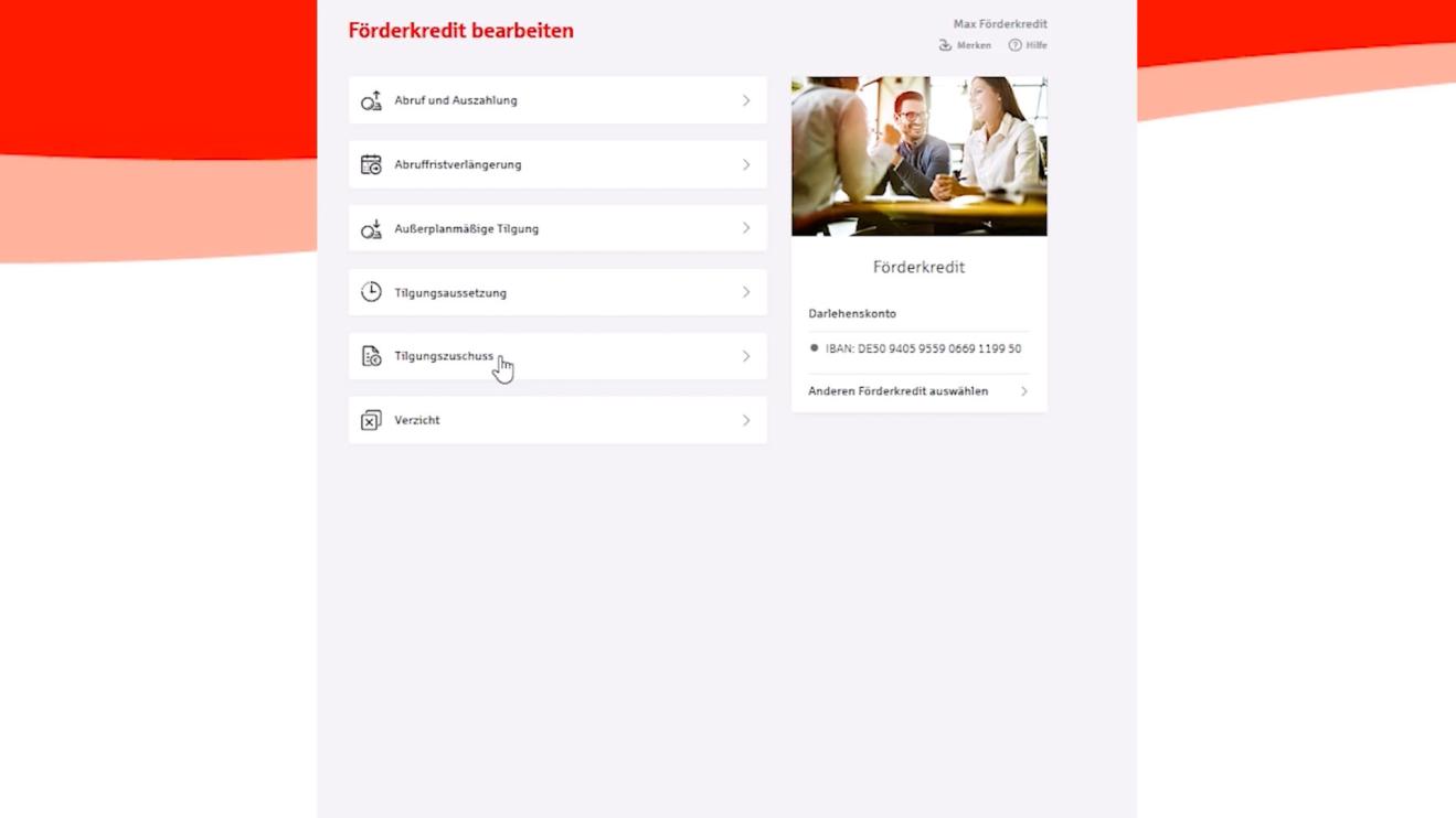Tilgungszuschuss Förderkredite – stationär