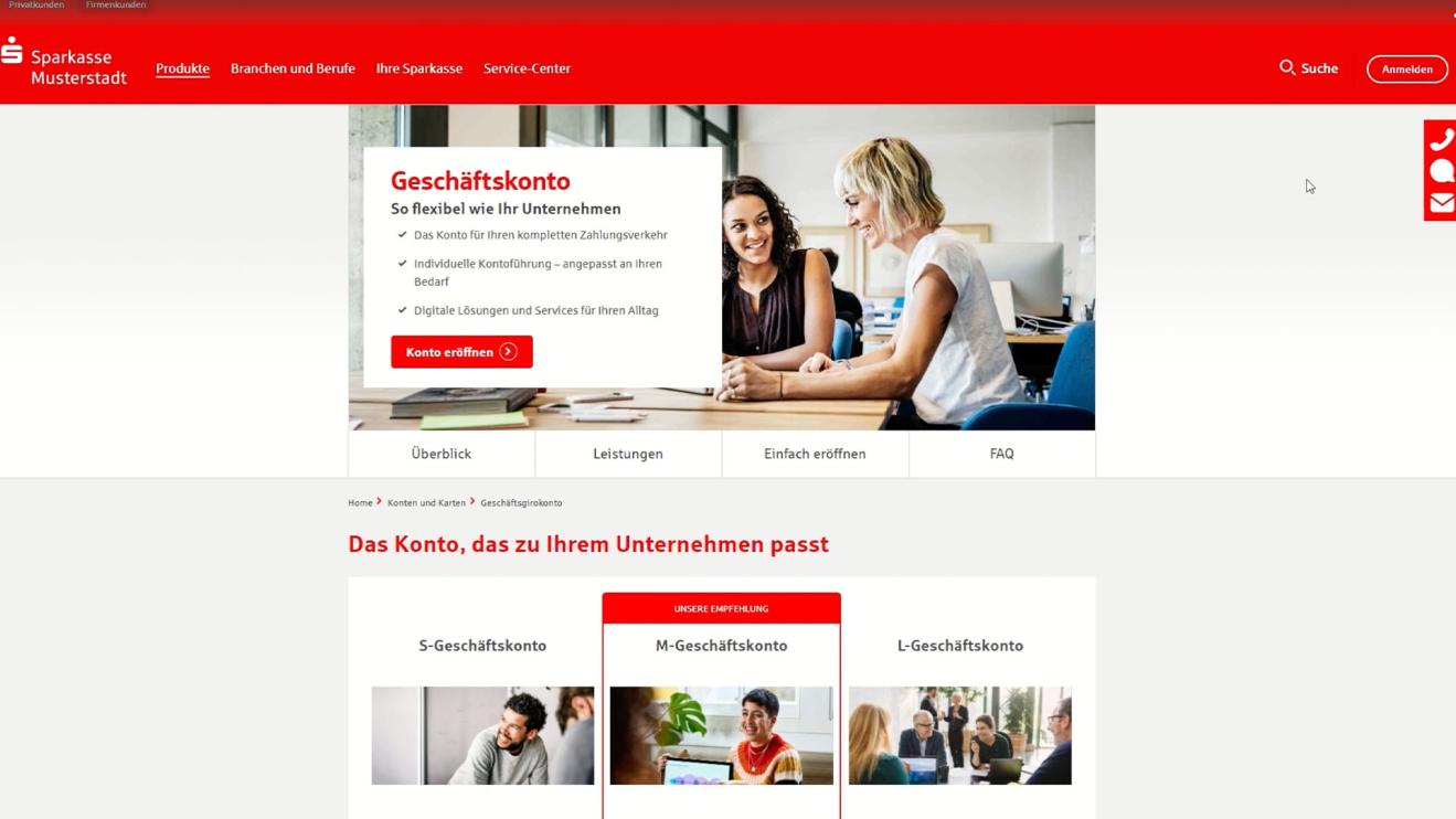 Geschäftskonto im S-FKP (Neukunde) – medial