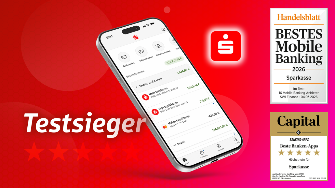 App Sparkasse: Erneut Doppelter Spitzenplatz 2026