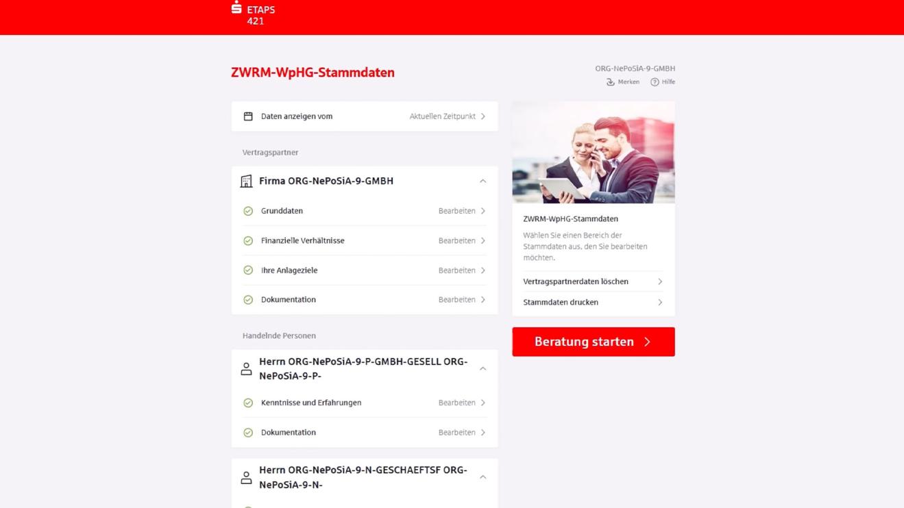 ZWRM-Beratungsworkflow für Währungsderivate – stationär